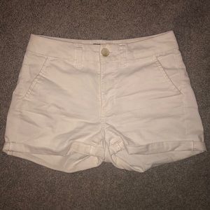 American Eagle White HighRise Stretchy Jean Shorts